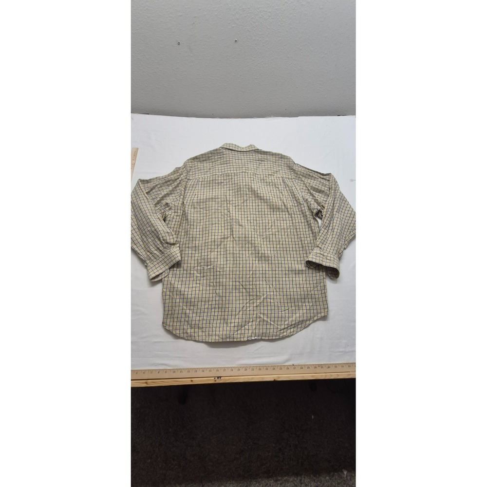 VTG Eddie Bauer AKA men's yellow plaid long sleever button up shirt XLT‎ Cotton - Picture 8 of 13